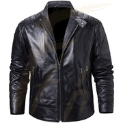 Black Lambskin Leather Jacket for Mens with Detatchable Hoodie