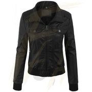 Lambskin Leather Jacket for women with Detachable Hoodie