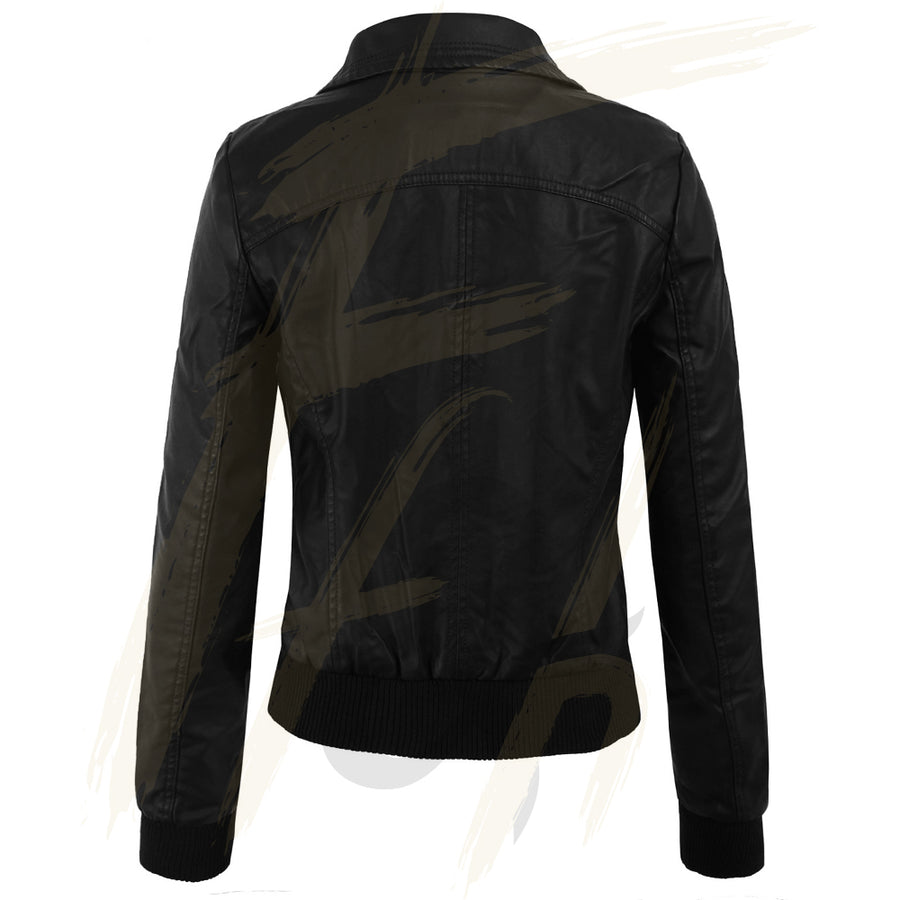 Lambskin Leather Jacket for women with Detachable Hoodie