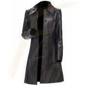 Long body Leather Coat for Women – Lambskin Black Full body Trench Coat - Full Coat