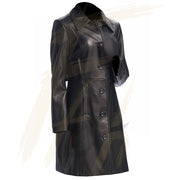 Long body Leather Coat for Women – Lambskin Black Full body Trench Coat - Full Coat