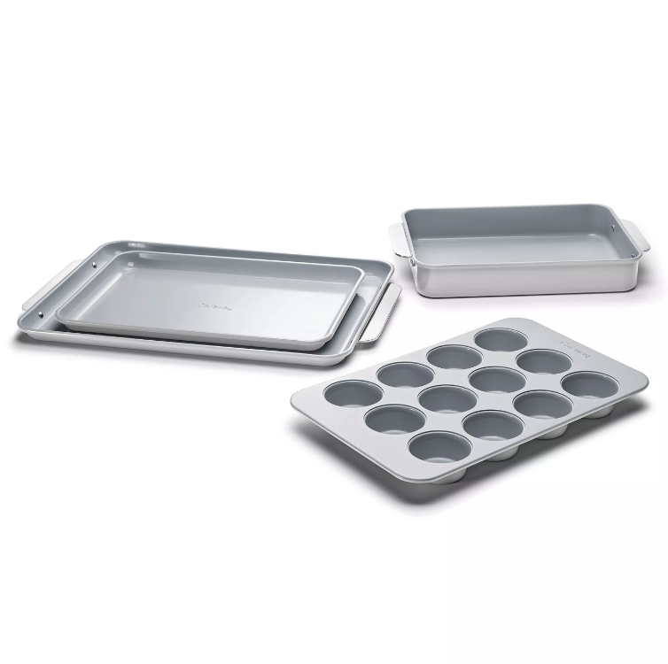 Caraway Ceramic Nonstick 5-Piece Bakeware Set in Grey