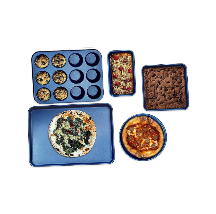 Granitestone Diamond Pro 5-Piece Bakeware Set in Blue