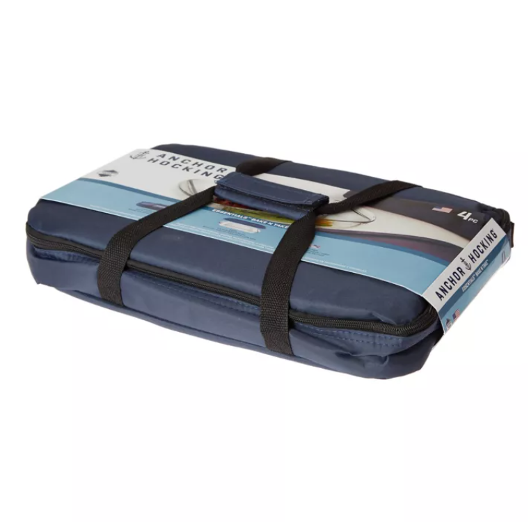 Anchor Hocking 4-Piece 3 qt. Portable Bake Dish in Navy