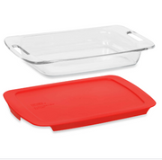 Pyrex® Easy Grab™ 3 qt. Oblong Glass Baking Dish with Red Plastic Cover