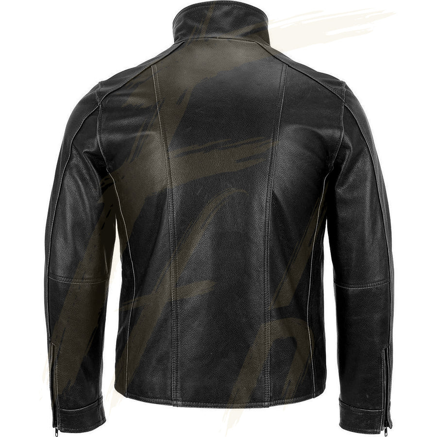 Special Bladed Lined Lambskin Leather Jacket for Men