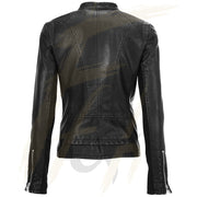 Stylish Biker's Black Lambskin Leather Jacket for Women