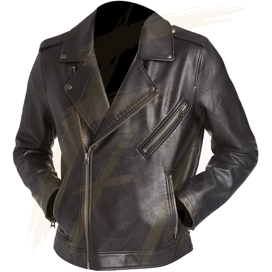 Stylo Lambskin Leather Biker Jacket for Men