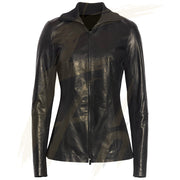 Women's Lambskin Leather Short Peacoat Jacket